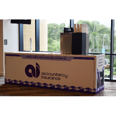 COFFEE COUNTER/JUICE BAR WHITE with GRAPHICS 3m
