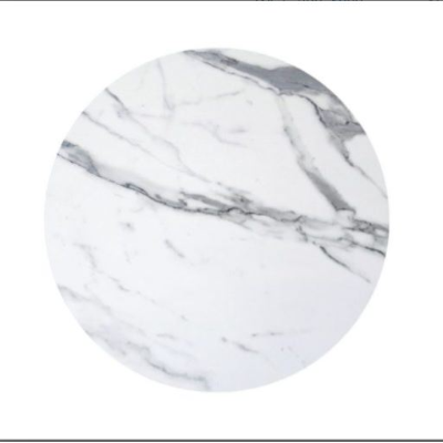 Marble White Laminate Table Top Round 600mm Diam